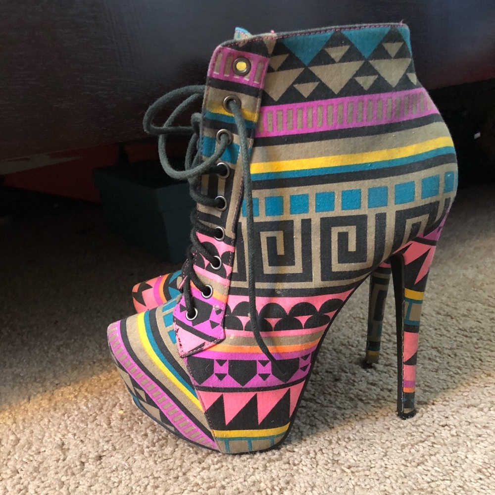 Colorful Aztec booties